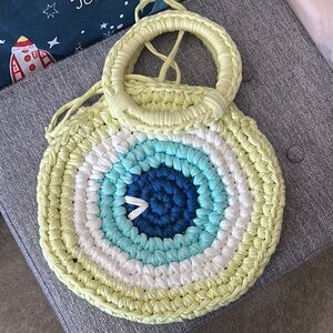 Handcrafted Multicolor Round Tote Bag